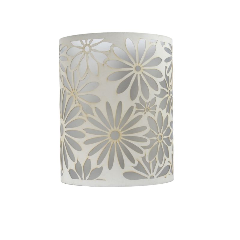 Cylinder Shade With Floral Cut Out Decoration Beige
