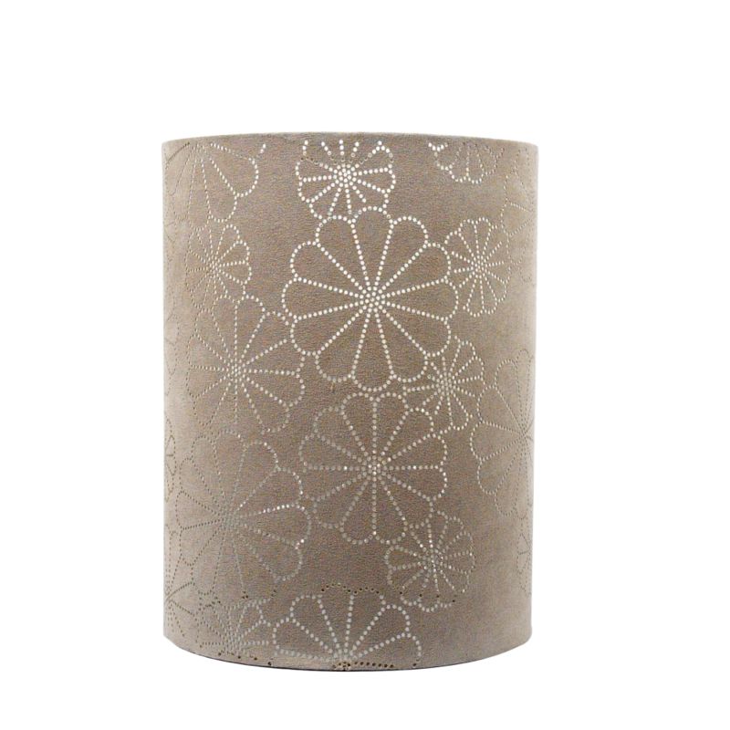 Tall With Laser Cut Daisy Pattern Cylinder Shade