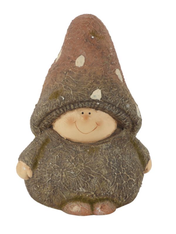 Ceramic Mushroom Gnome Child 15cm