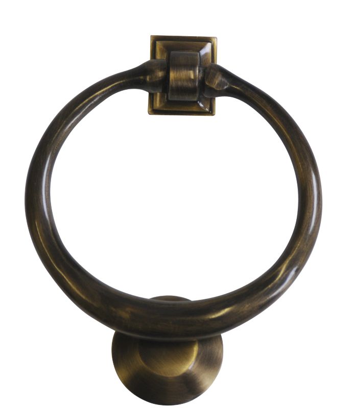 House Nameplate Company Door Knocker Ring Antique Brass Finish H120mm x W120mm
