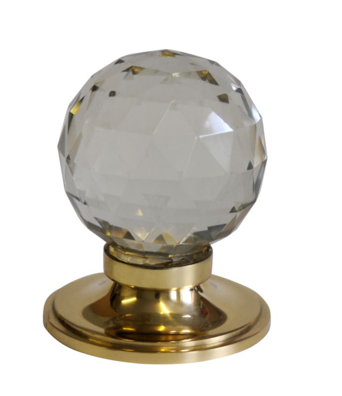 House Nameplate Company Centre Door Knob GlassBrass H70mm x W80mm
