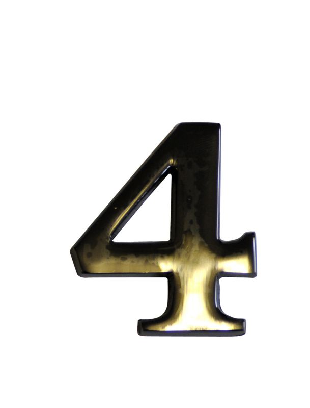 House Nameplate Company Digit No 4 Black Nickel Finish (H)60mm x (W)40mm