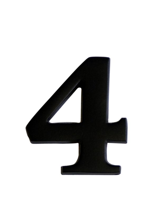 House Nameplate Company Digit No 4 Black Iron (H)60mm x (W)40mm