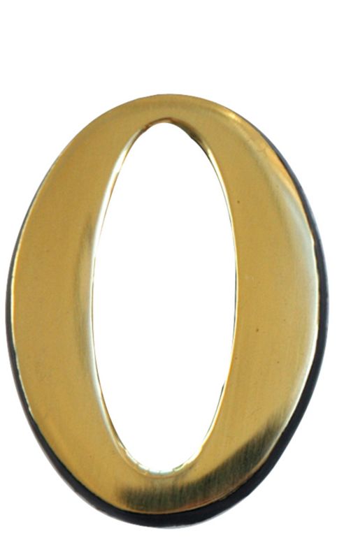 House Nameplate Company Self Adhesive Number 0 Gold Effect (H) 5 x (W) 2.5 x (D) 0.5cm