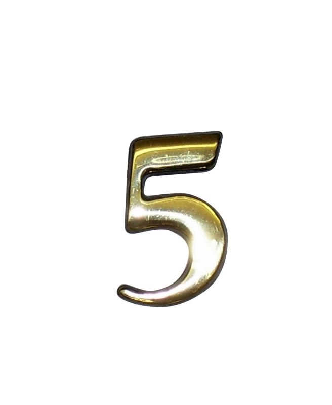 House Nameplate Company Self Adhesive Number 5 Gold Effect (H) 5 x (W) 2.5 x (D) 0.5cm
