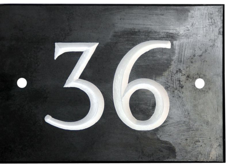 House Nameplate Company House Number 36 Black (H)102mm x (W)140mm