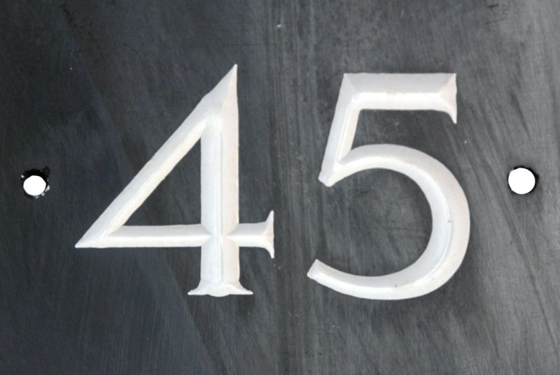 House Nameplate Company House Number 45 Black H102cm x W14cm x D1cm