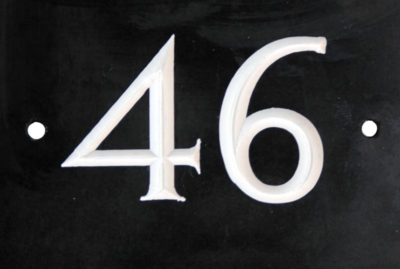 House Nameplate Company House Number 46 Black H102cm x W14cm x D1cm