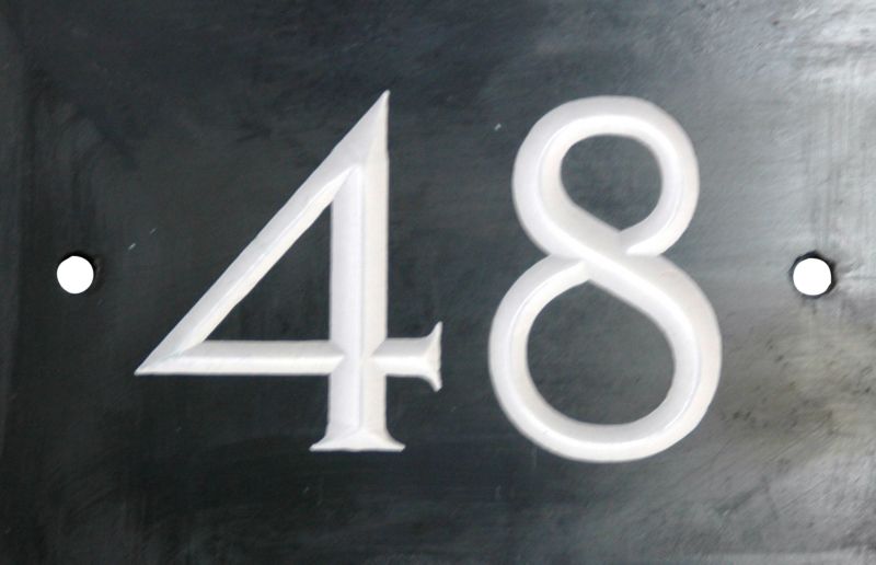 House Nameplate Company House Number 48 Black H102cm x W14cm x D1cm