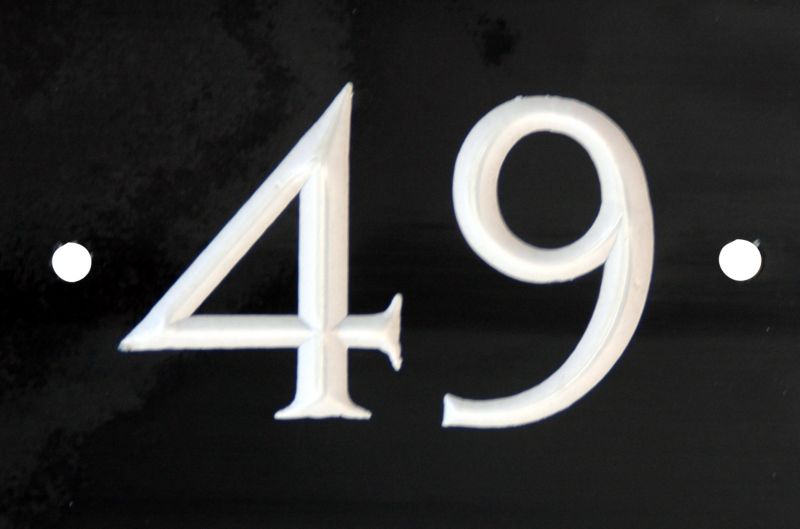 House Nameplate Company House Number 49 Black H102cm x W14cm x D1cm