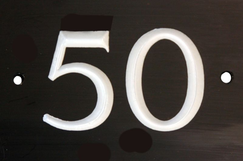 House Nameplate Company House Number 50 Black H102cm x W14cm x D1cm