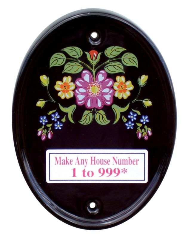 House Nameplate Company House Number Kit Oval Black