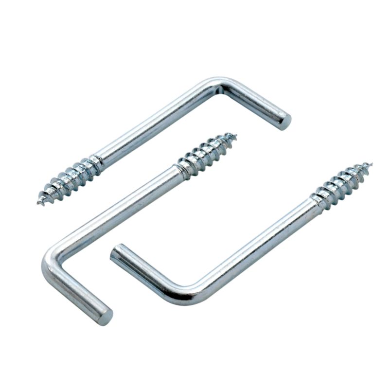 Screw Hooks Square Bend Zinc Plated  Pack Of 3