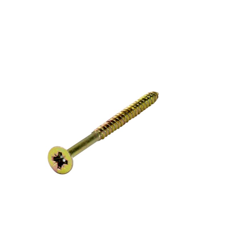 Chipboard Screws Countersunk Cross Head Zinc Plated Yellow Passivated L60mm 15 Pack