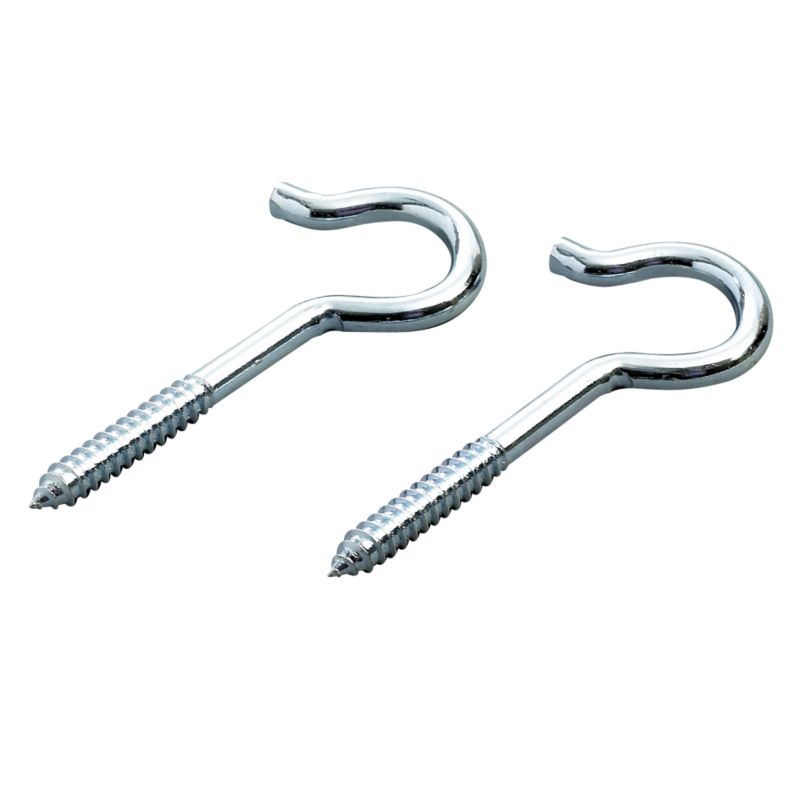 Screw Hooks Zinc Plated M2 Pack Of 2