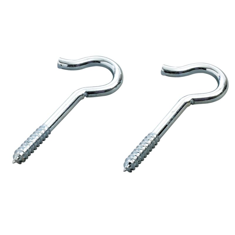 Screw Hooks Zinc Plated Pack Of 2
