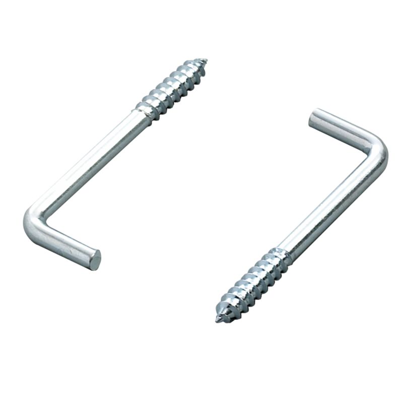 Screw Hooks Square Bend Zinc Plated  Pack Of 2