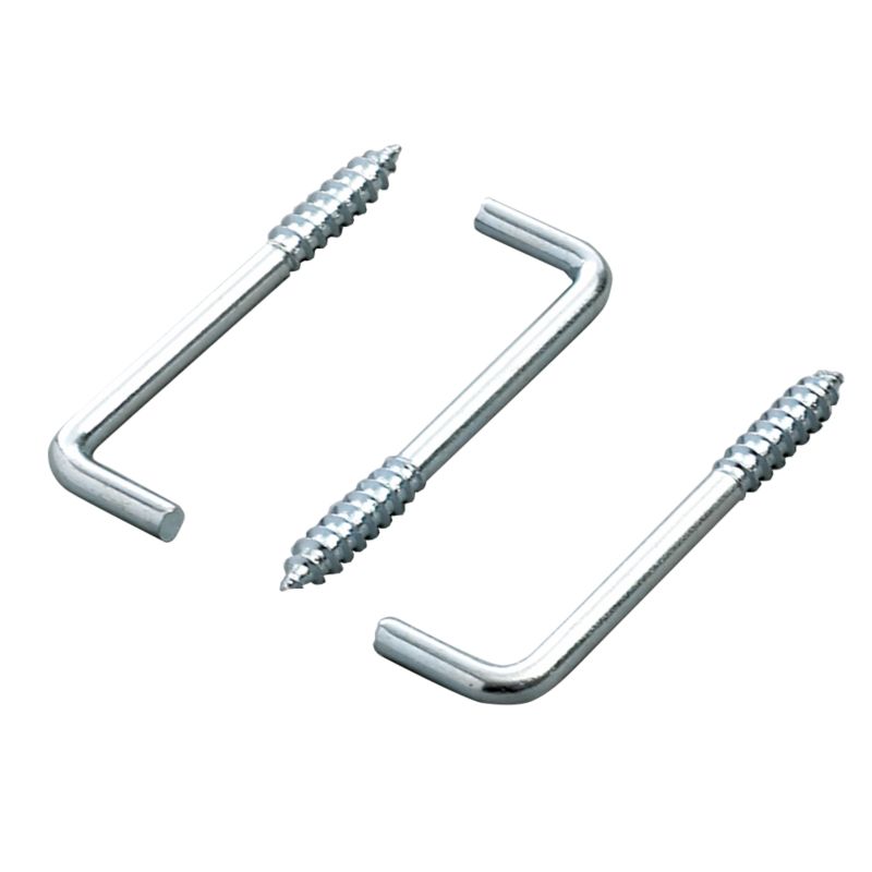 Screw Hooks Square Bend Zinc Plated  Pack Of 3