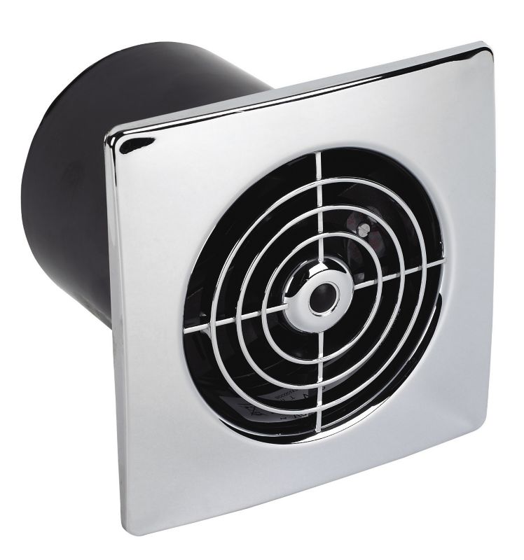 Manrose Chrome In Line 20W Extractor Fan Timer