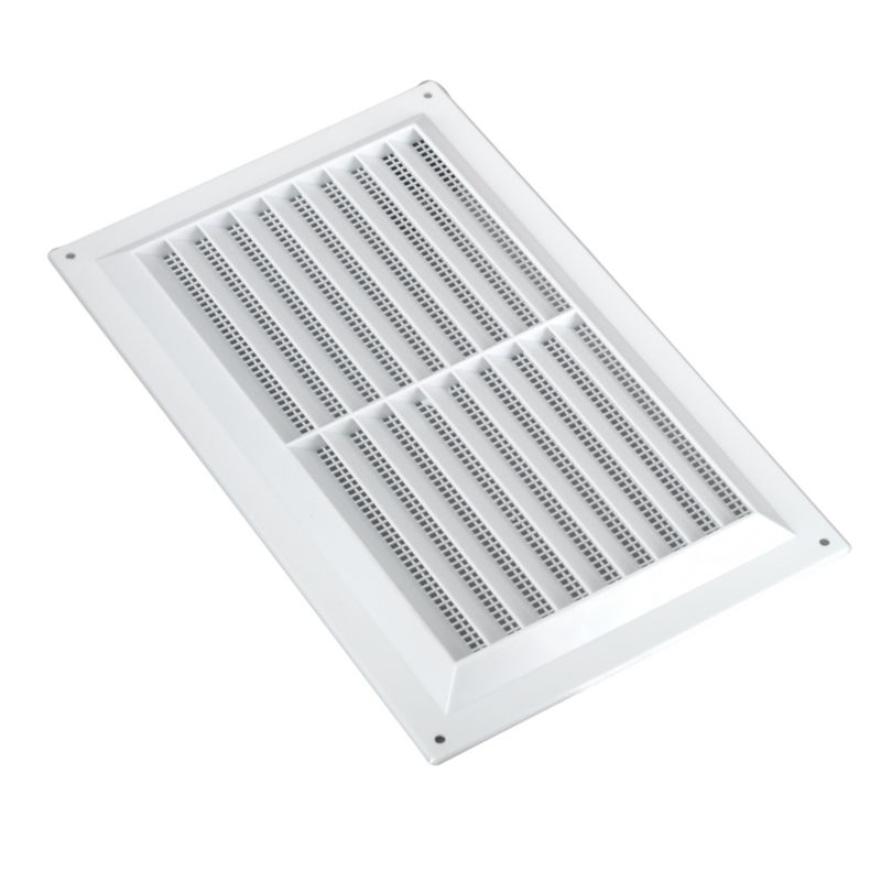 Manrose 229 x 152mm Louvred Vent With Fly Screen White