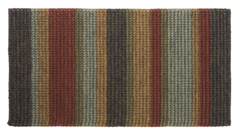 Jute And Cotton Stripe Rug Multi (W)80 x (L)150cm