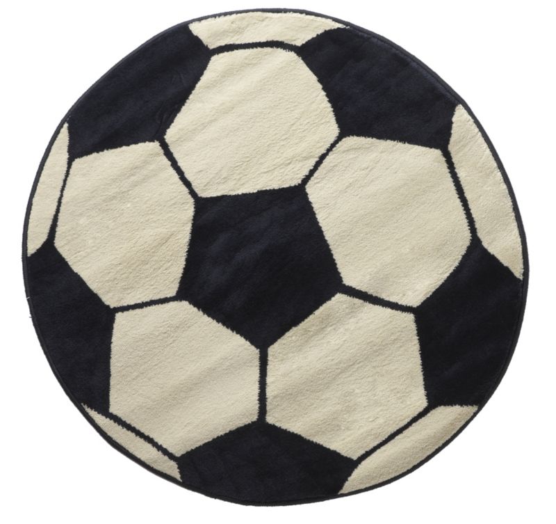 Football Circle Rug Blue/White (W)100 x (L)100cm