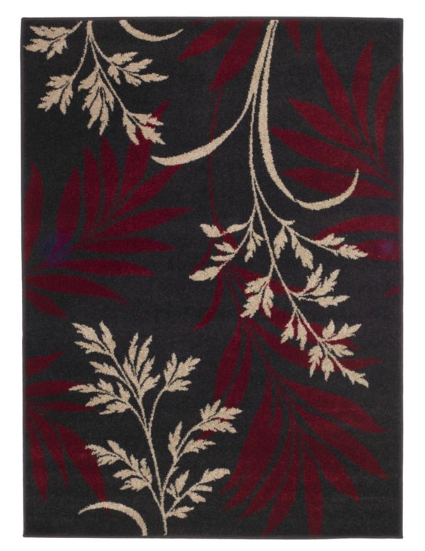 Colours by B&Q Country Leaves Rug Brown/Red (W)120 x (L)170cm