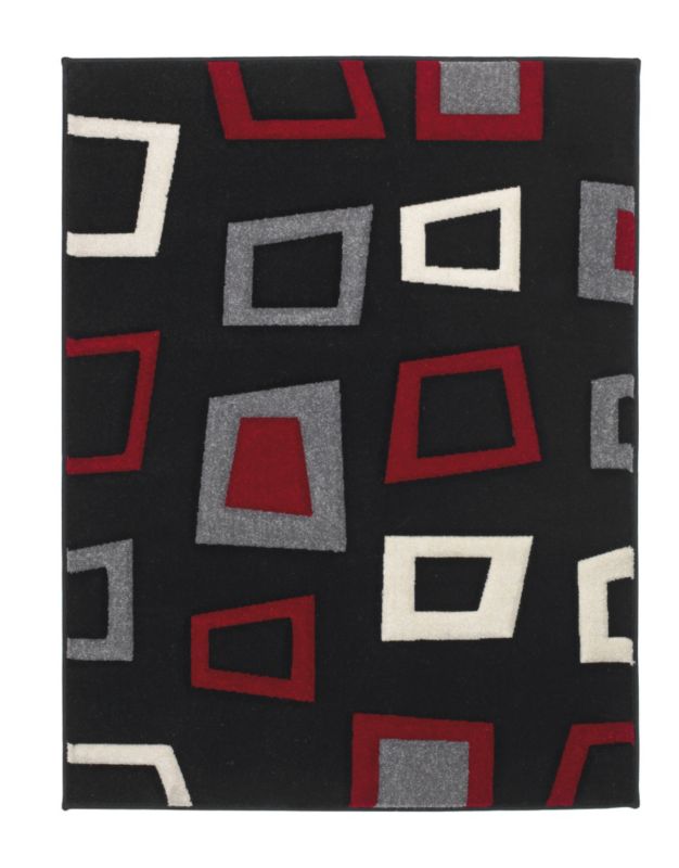 Colours by B&Q Retro Bricks Rug Black (W)120 x (L)170cm