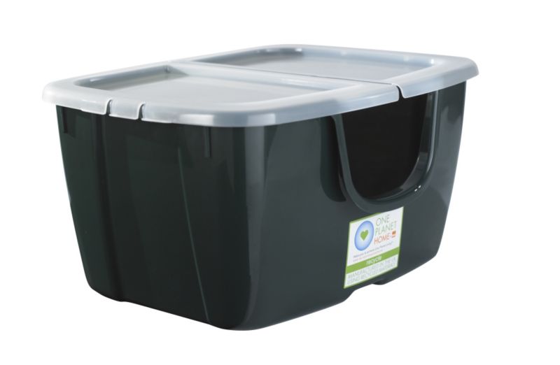 Kitchen Recycler Crate and Lid Green 30L