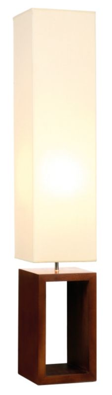 Lights by B&Q BandQ Cargo Dark Wood Floor Lamp Cream/Brown