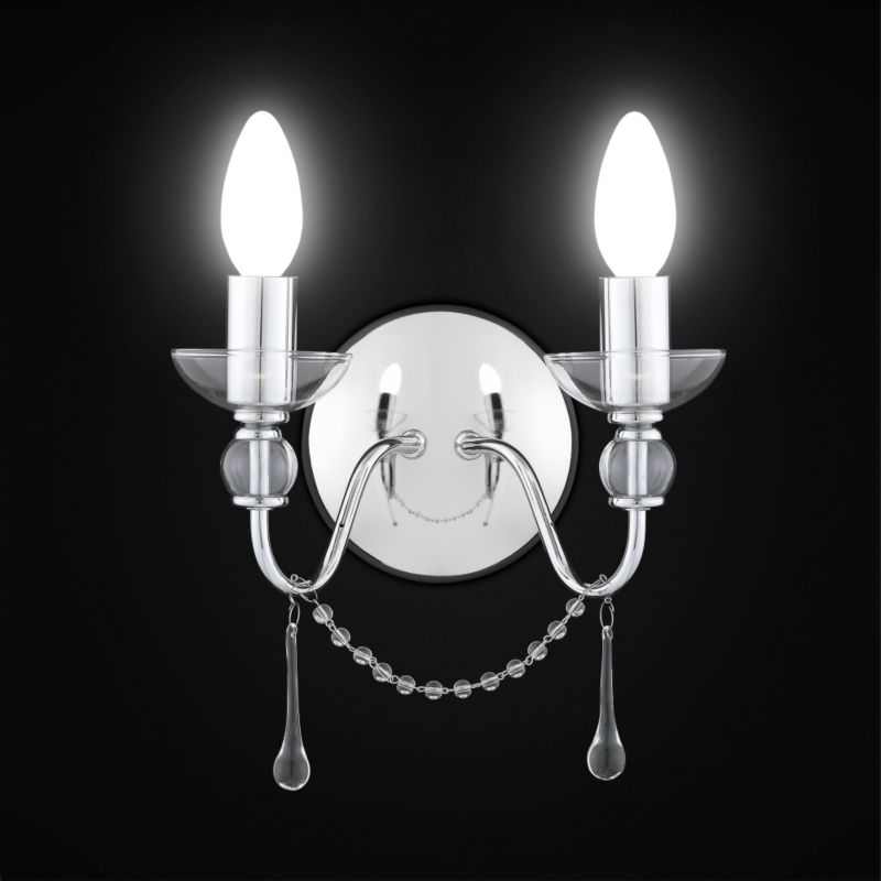 Unbranded Hannah 2 Light Wall Light Chrome Effect