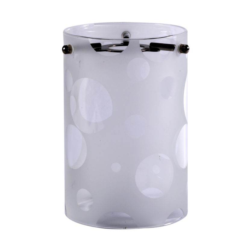 Lights Bubbles Etched Glass Cylinder Frosted