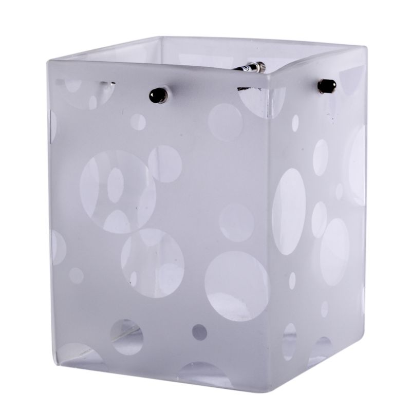 Lights Bubbles Etched Glass Cube Frosted