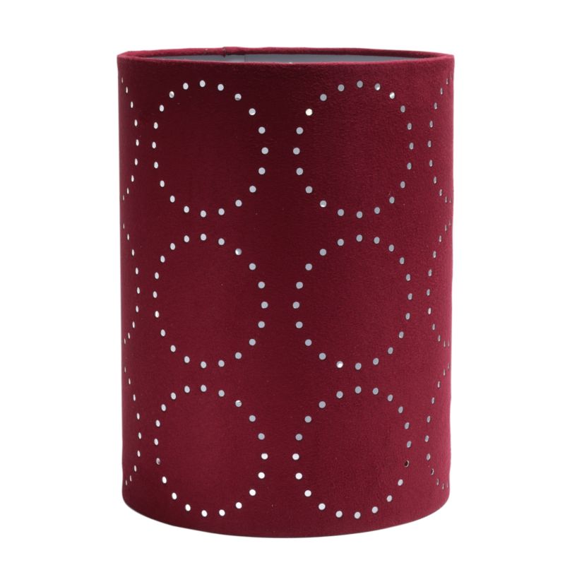 Lights Cylinder Laser Cut Circles Shade Red