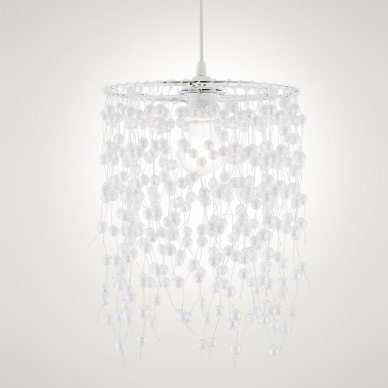 Lights by B&Q Pearl Beaded Wire Pendant White