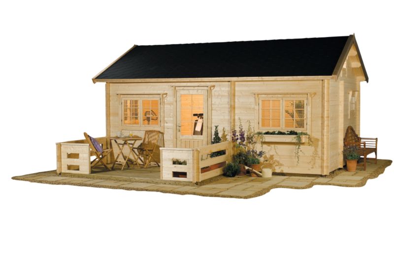 Koti Log Cabin With Double Glazed Windows - (H) 3.32m x (W) 5.9m x (D) 3.89m