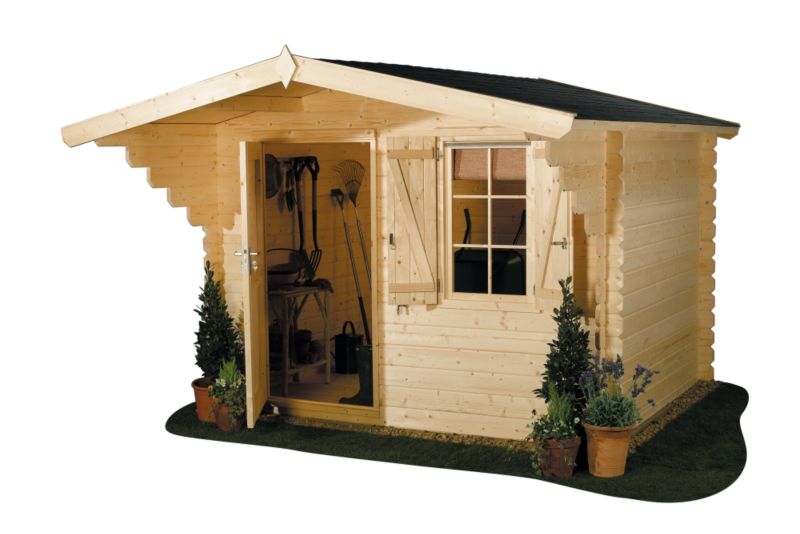 Jarvi Log Cabin - (H) 2.31m x (W) 2.96m x (D) 2.5m