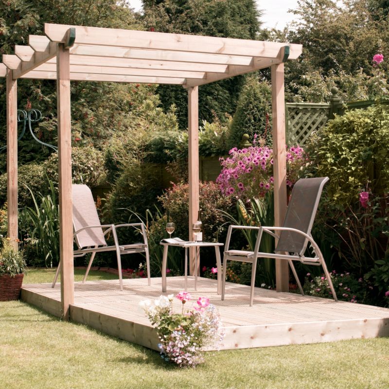 easy Build Double Deck and Single Pergola Kit Green Treated (L)4100m x (W)2400m x (H)2580mm