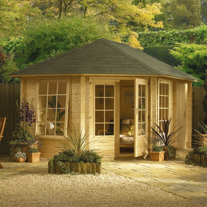 Alternative image for Riekko Log Cabin Right hand store room  (H) 2.93m x (W) 2.96m x (D) 4.34m