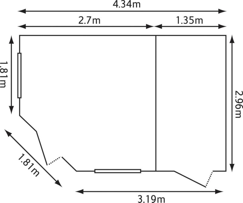 Alternative image for Riekko Log Cabin Right hand store room  (H) 2.93m x (W) 2.96m x (D) 4.34m