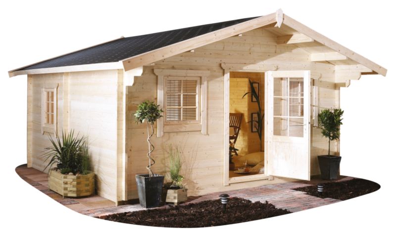 Garden Inspirations Teeri Log Cabin - (H) 2.85m x (W) 4.64m x (D) 4.64m