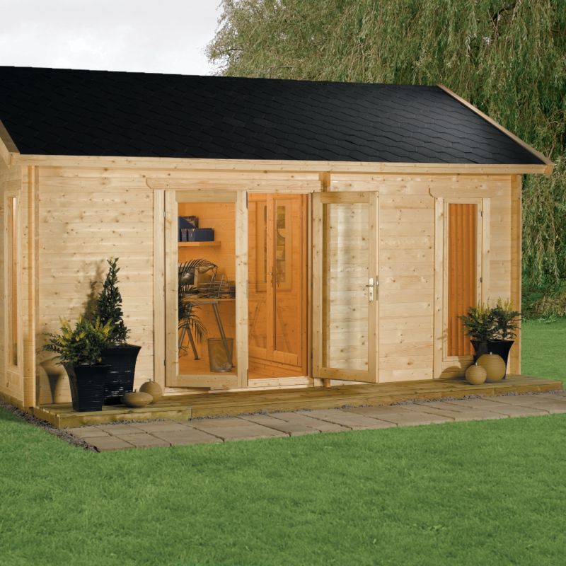 Garden Inspirations Suoja Log Cabin - (H) 3.32m x (W) 5.28m x (D) 4.59m