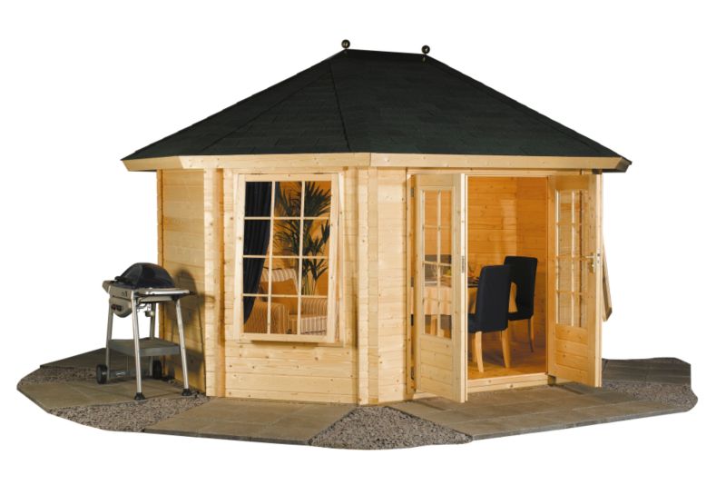 Garden Inspirations Kulma Log Cabin -(H) 3.01m x (W) 4.08m x (D) 3.2m