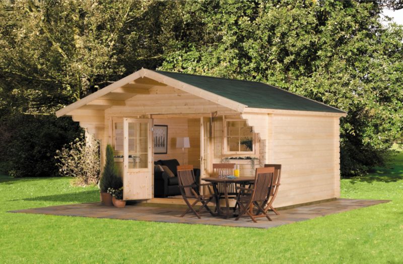 Ulkona Log Cabin (H)2.96 x (W)4.46 x (D)3.8m