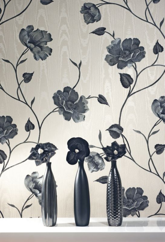 Opus Vinyl Bella Trail Wallcovering Black/Cream