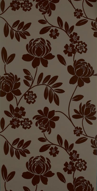 Kristen Flock Wallcovering Brown 99008