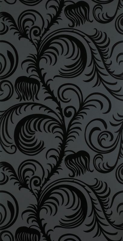 Paradiso Flock Wallcovering Black 99020