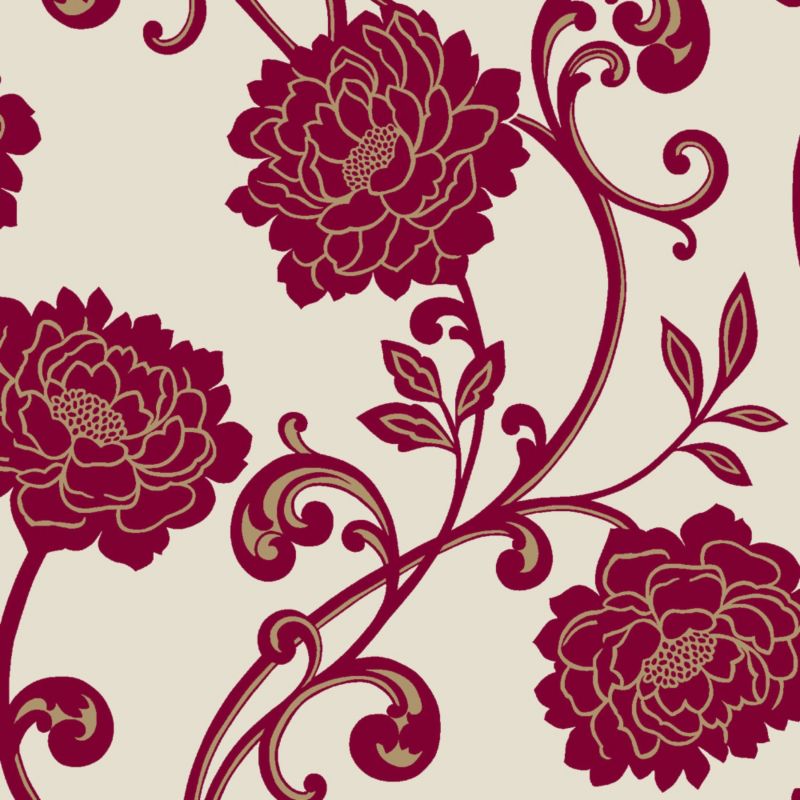 Statement Alanis Flock Paste The Wall Wallpaper Red 10m