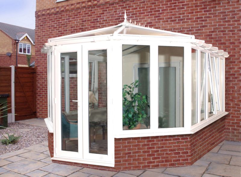 BandQ Victorian Conservatory SBV3-D White (H) 2736 x (W) 3418 x (D) 4297mm