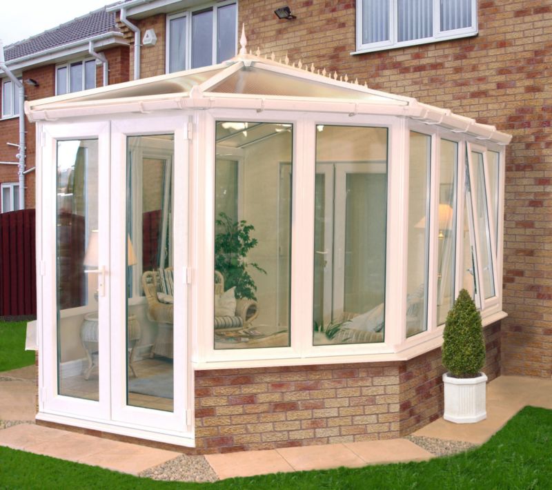 BandQ Victorian Conservatory SBV2-D White (H) 2736 x (W) 3418 x (D) 3654mm